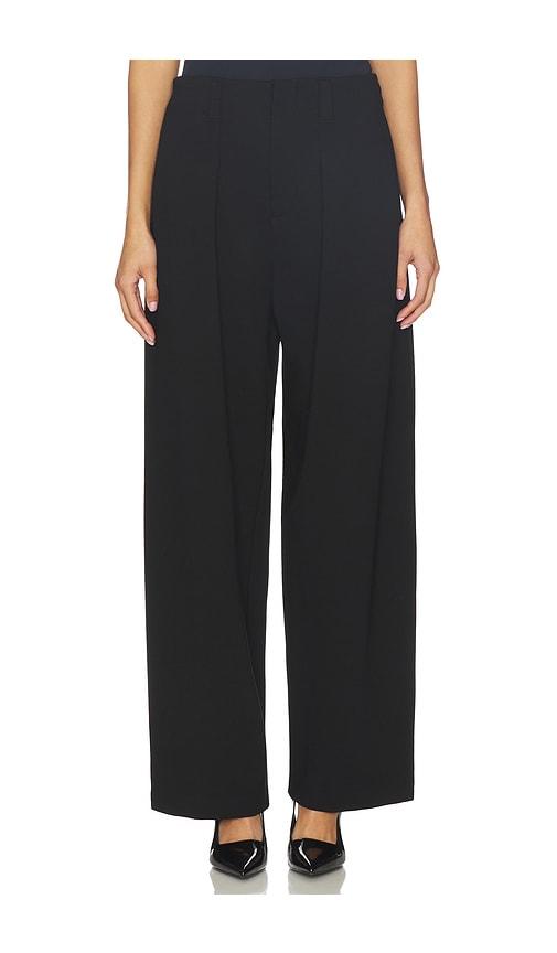 pistola eden pleated ponte trouser in black.