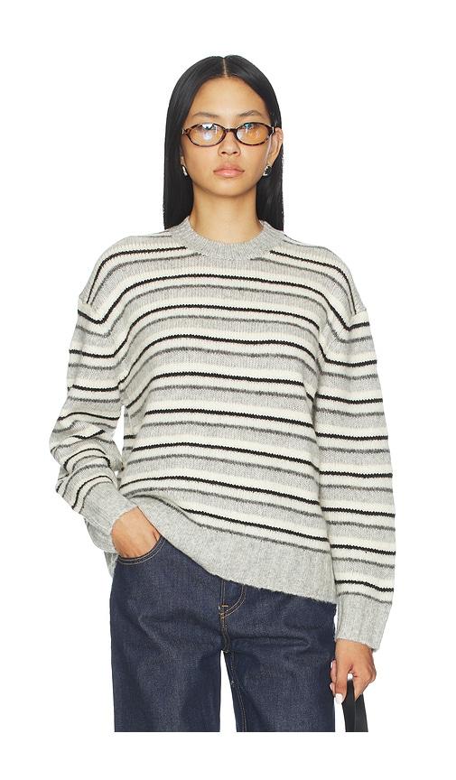 pistola hanna variegated stripe sweater in grey.