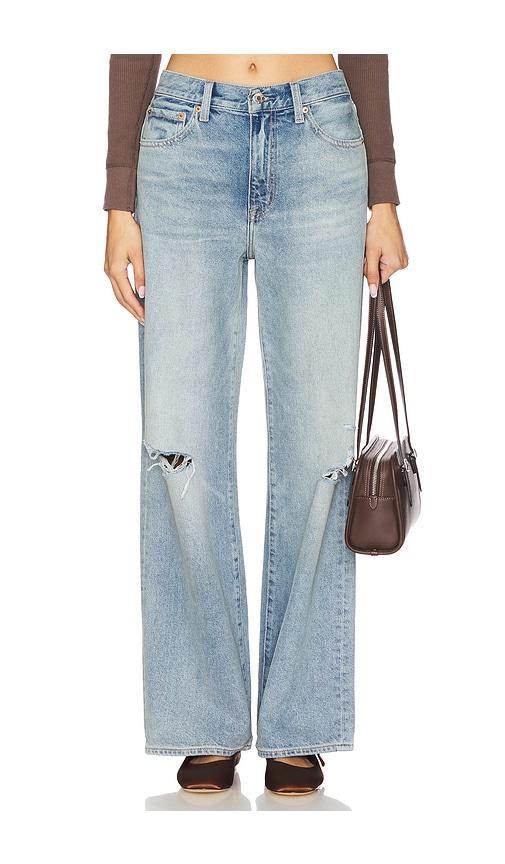 pistola hendrix wide leg jeans in blue.