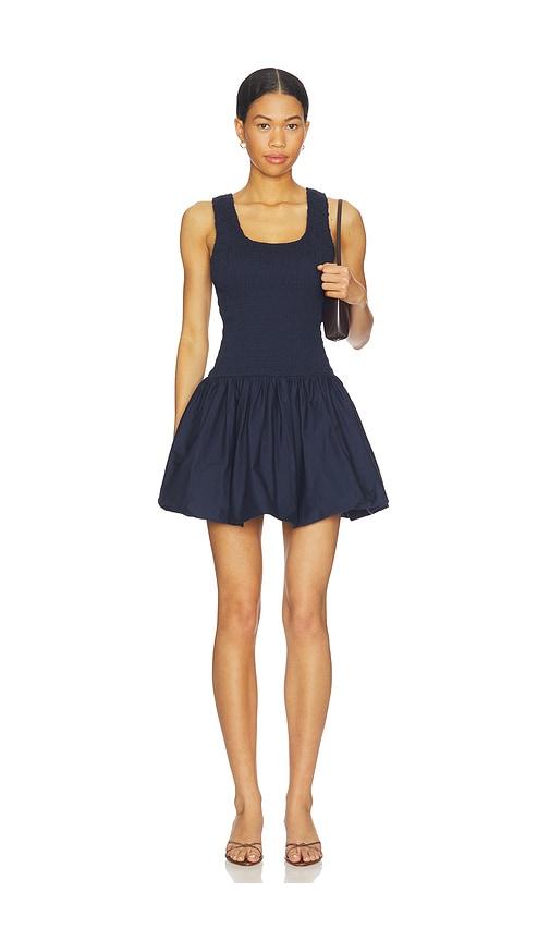 pistola ilona bubble hem dress in navy.