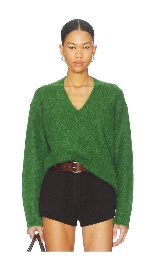 pistola kit v neck pullover sweater in green.