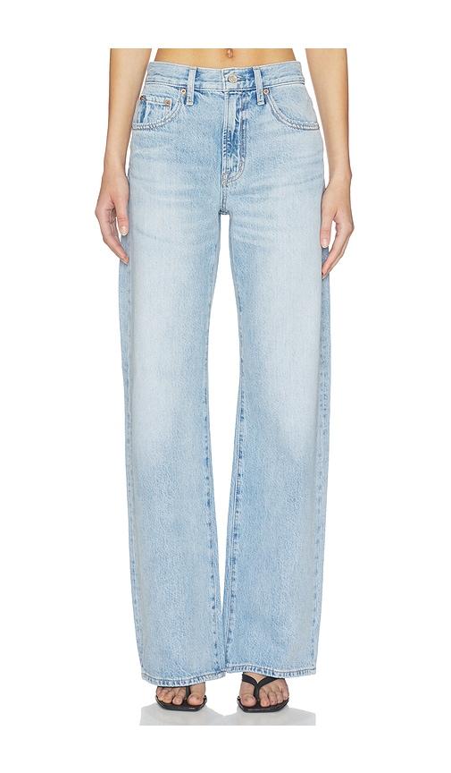 pistola larsen relaxed flare jeans in blue.