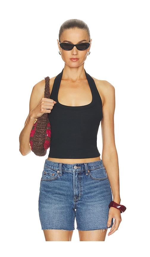 pistola nattie modal halter tank top in black.