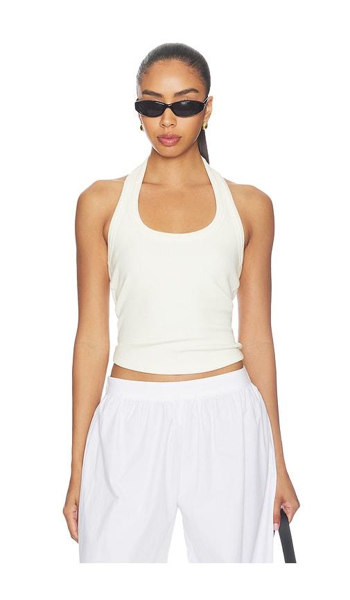 pistola nattie modal halter tank top in white.