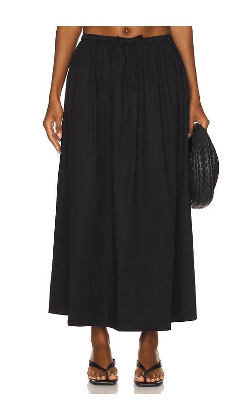 pistola noelle poplin maxi skirt in black.