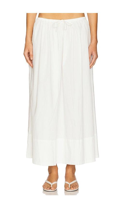 pistola noelle poplin maxi skirt in white.