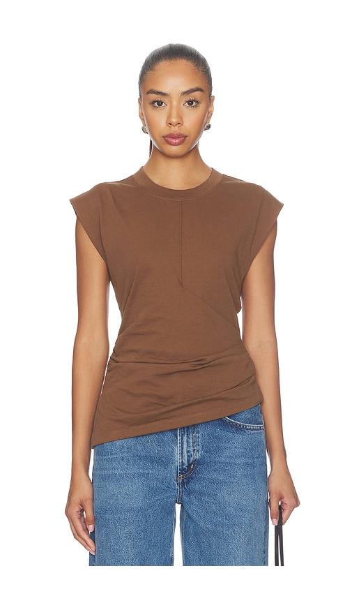 pistola nya draped tee in brown.