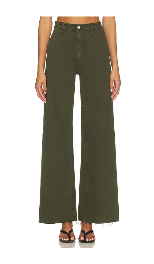 pistola penny high rise wide jeans in green.