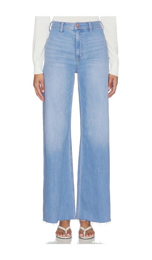 pistola penny high rise wide leg jeans in blue.