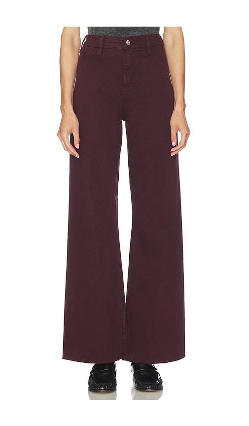 pistola penny high rise wide leg jeans in wine.