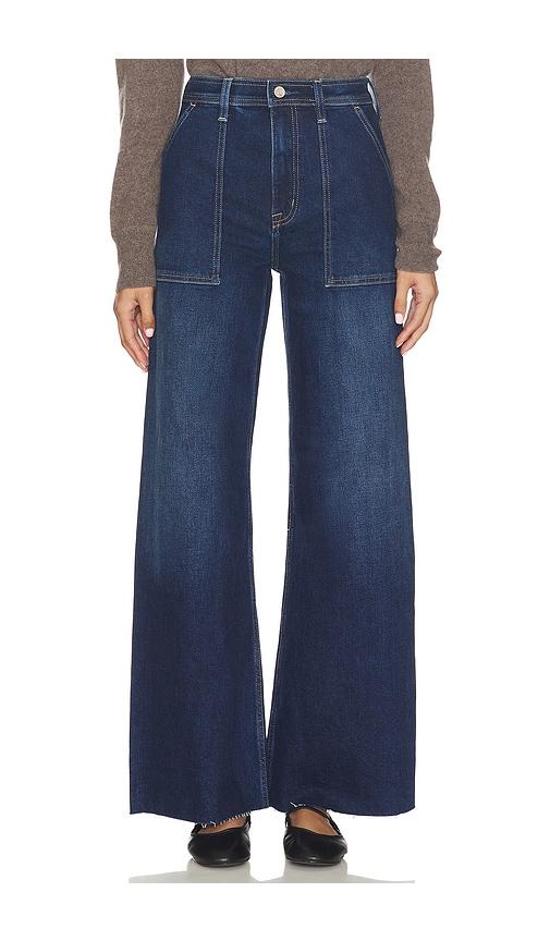 pistola penny utility high rise wide jeans in blue.