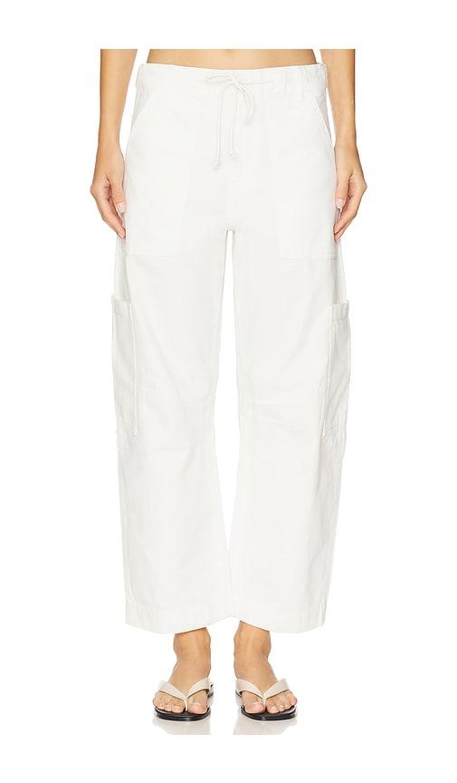 pistola sabrina curved utility pant in white.