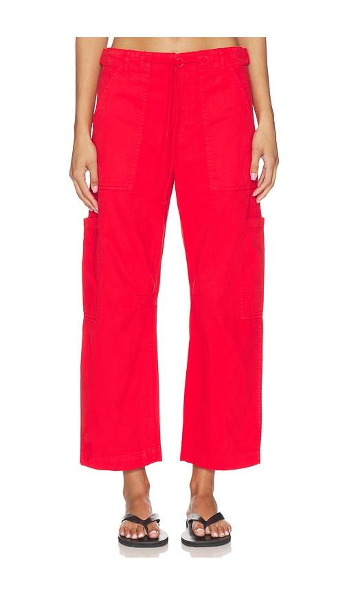 pistola sabrina curved utility pants in red.