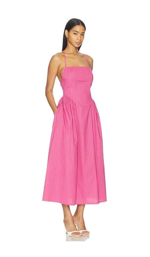 pistola sadee open back dress in pink.