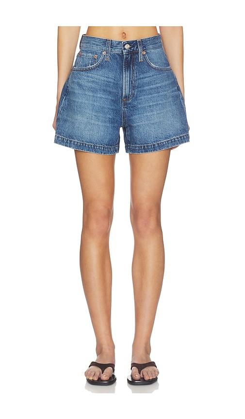 pistola saige high rise aline short in blue.