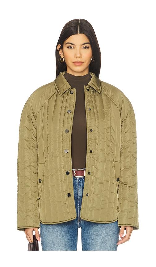 pistola sawyer quilted barn jacket in olive.