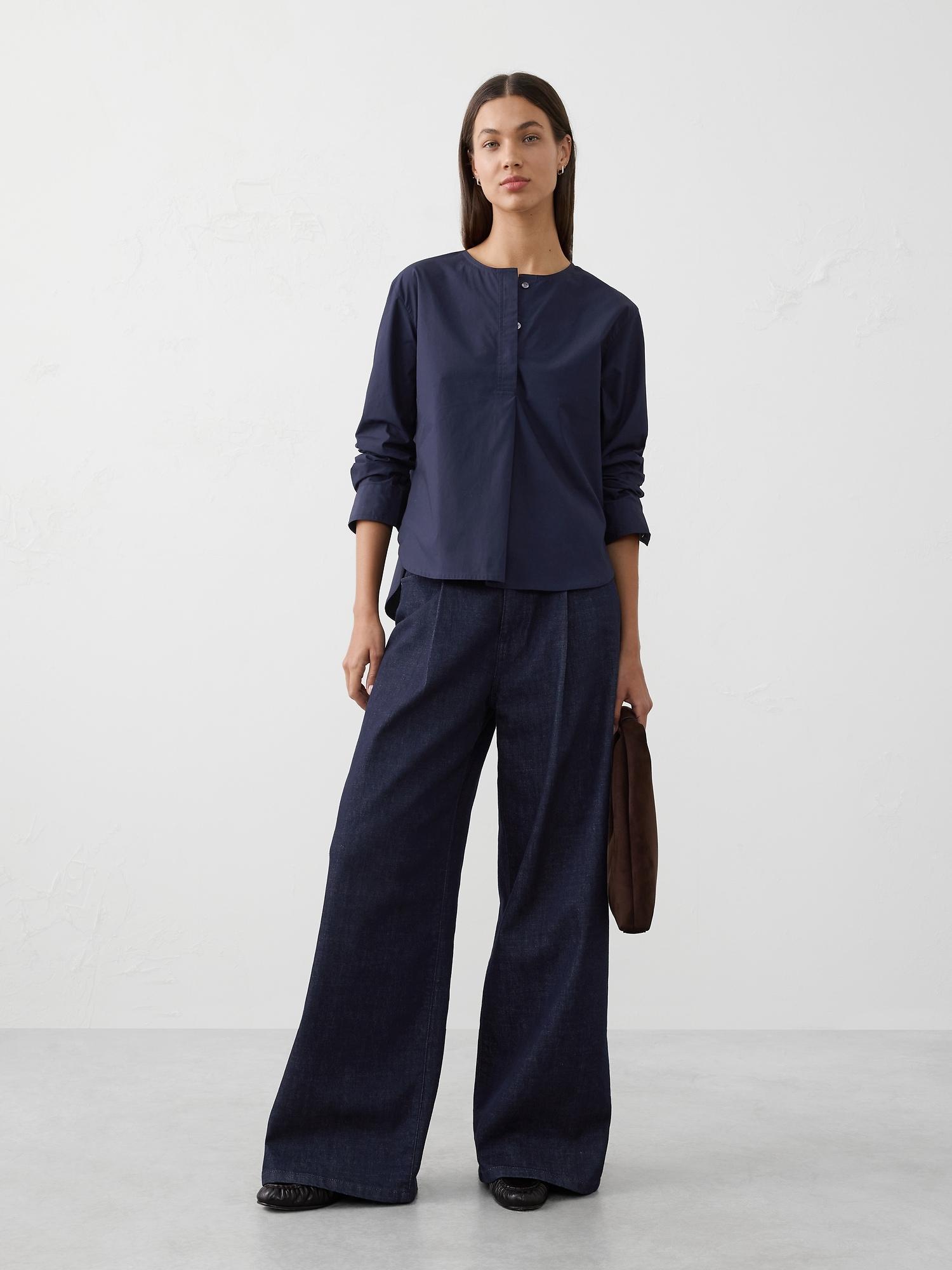 placket popover shirt