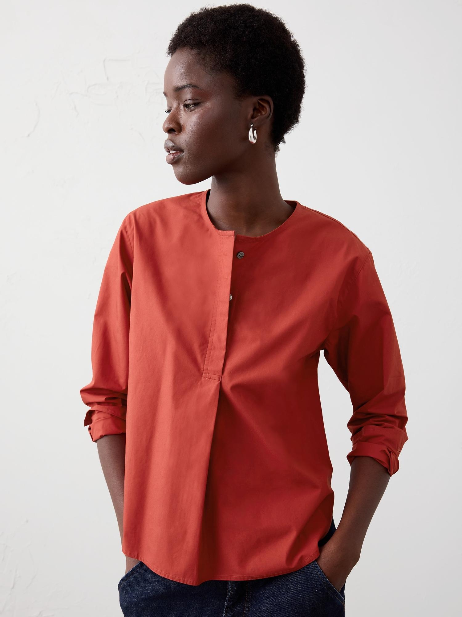 placket popover shirt