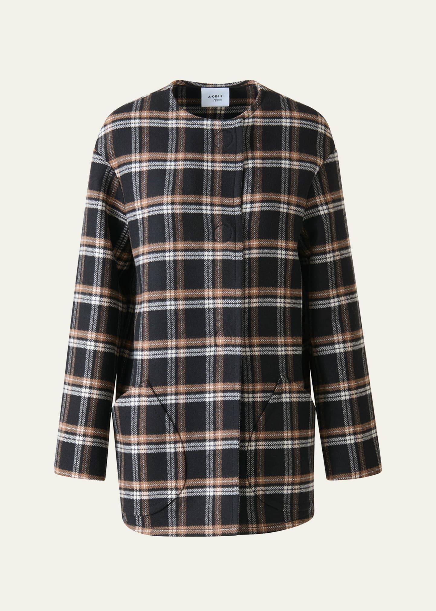 plaid double-face wool coat