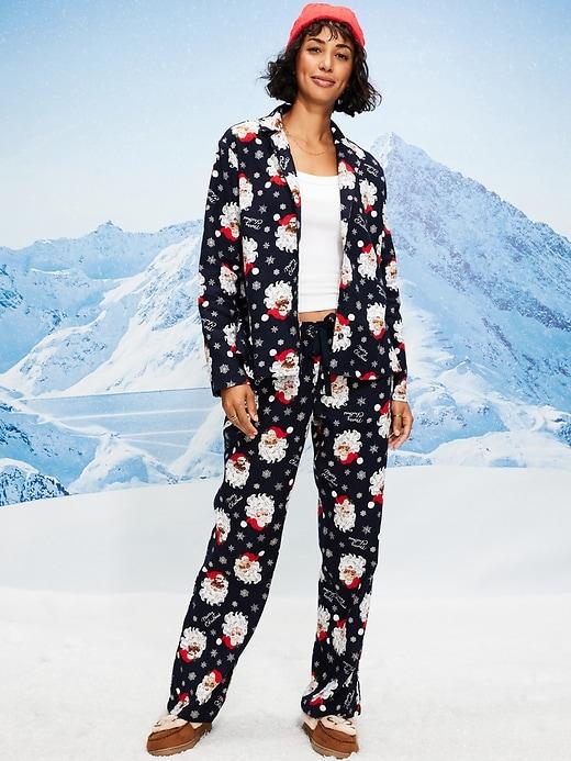 plaid flannel pajama pant set for women