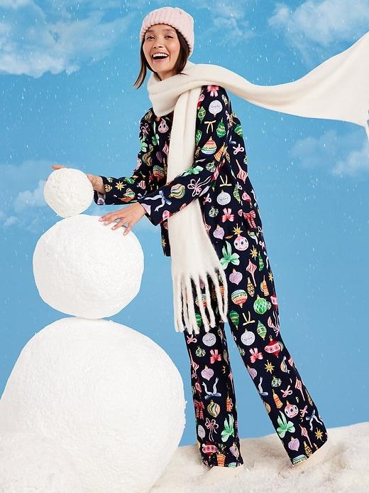 plaid flannel pajama pant set for women