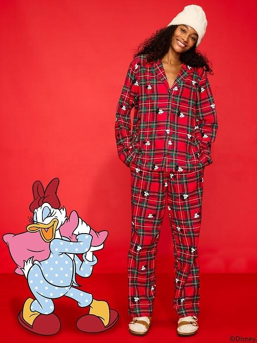 plaid flannel pajama pant set for women