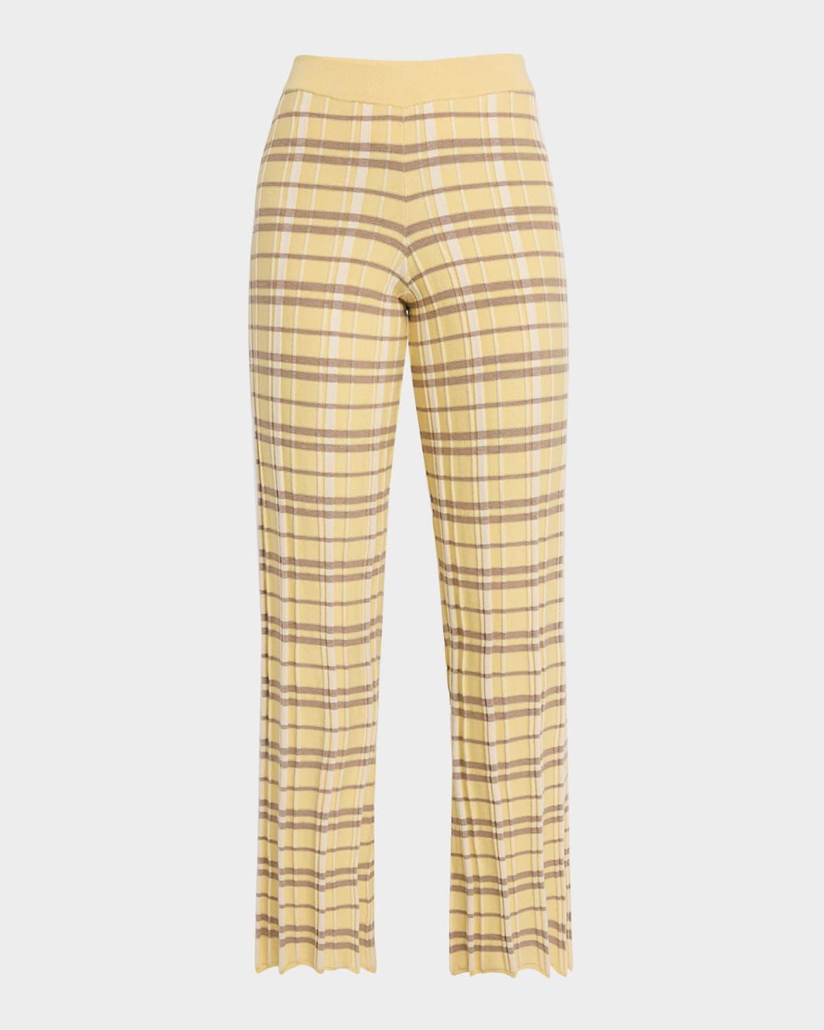 plaid flare pants