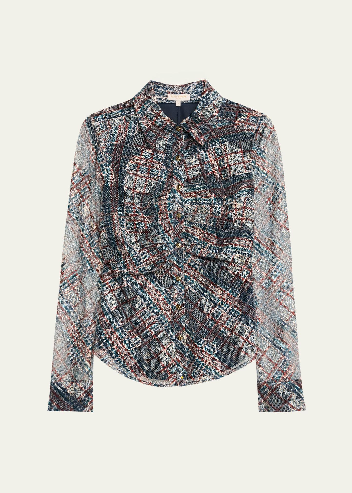 plaid hamilton button-front blouse