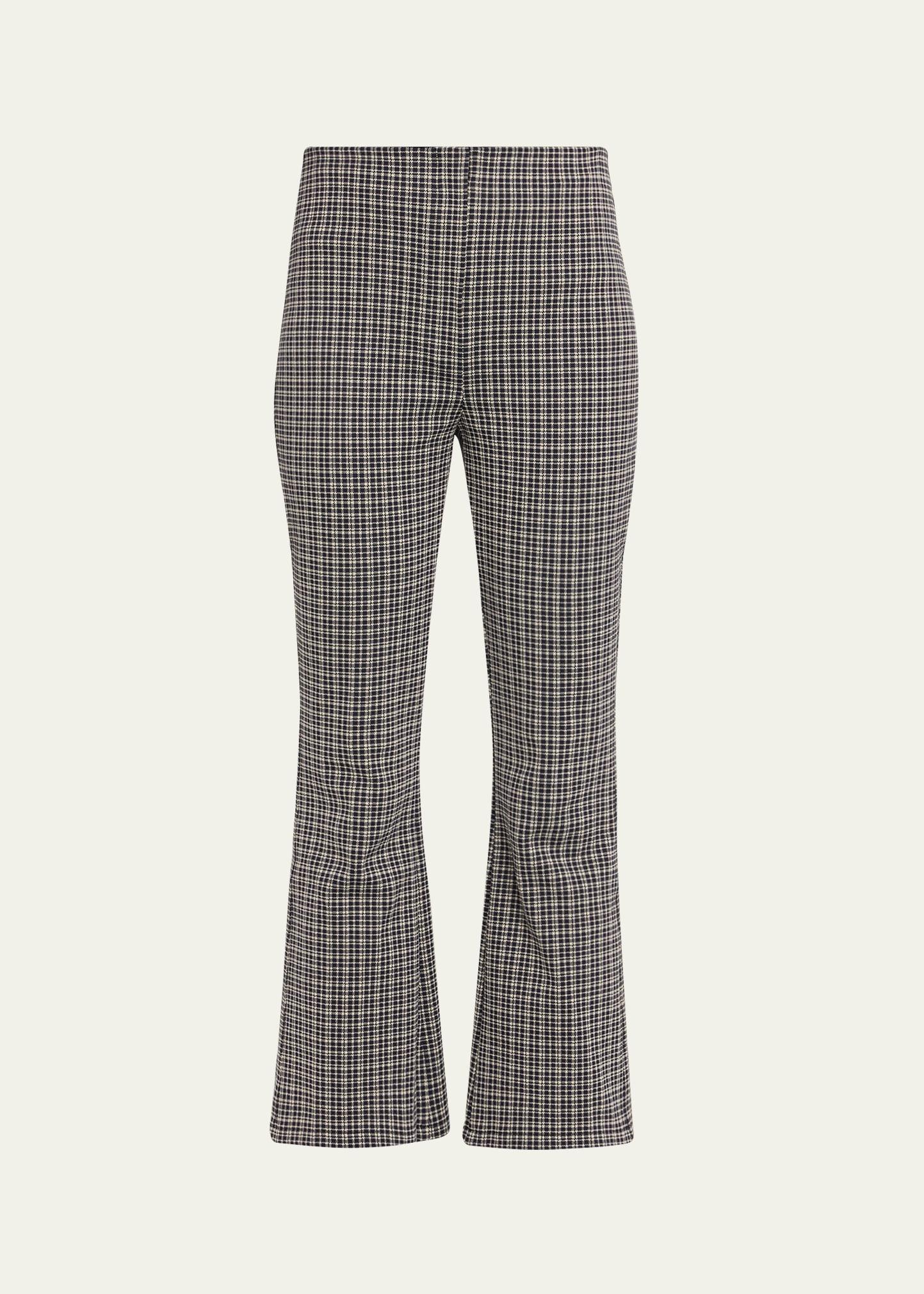 plaid high-rise kick-flare pants