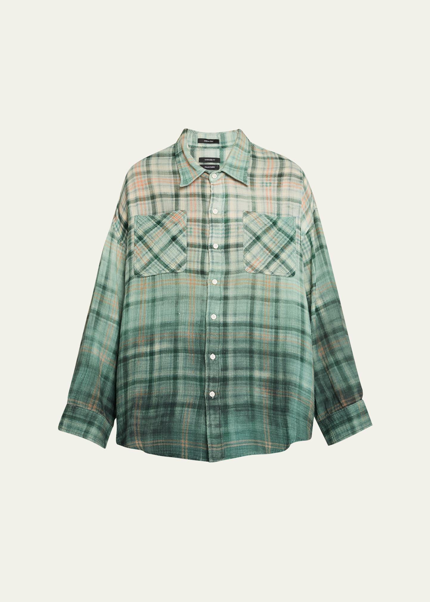 plaid long-sleeve work shirt