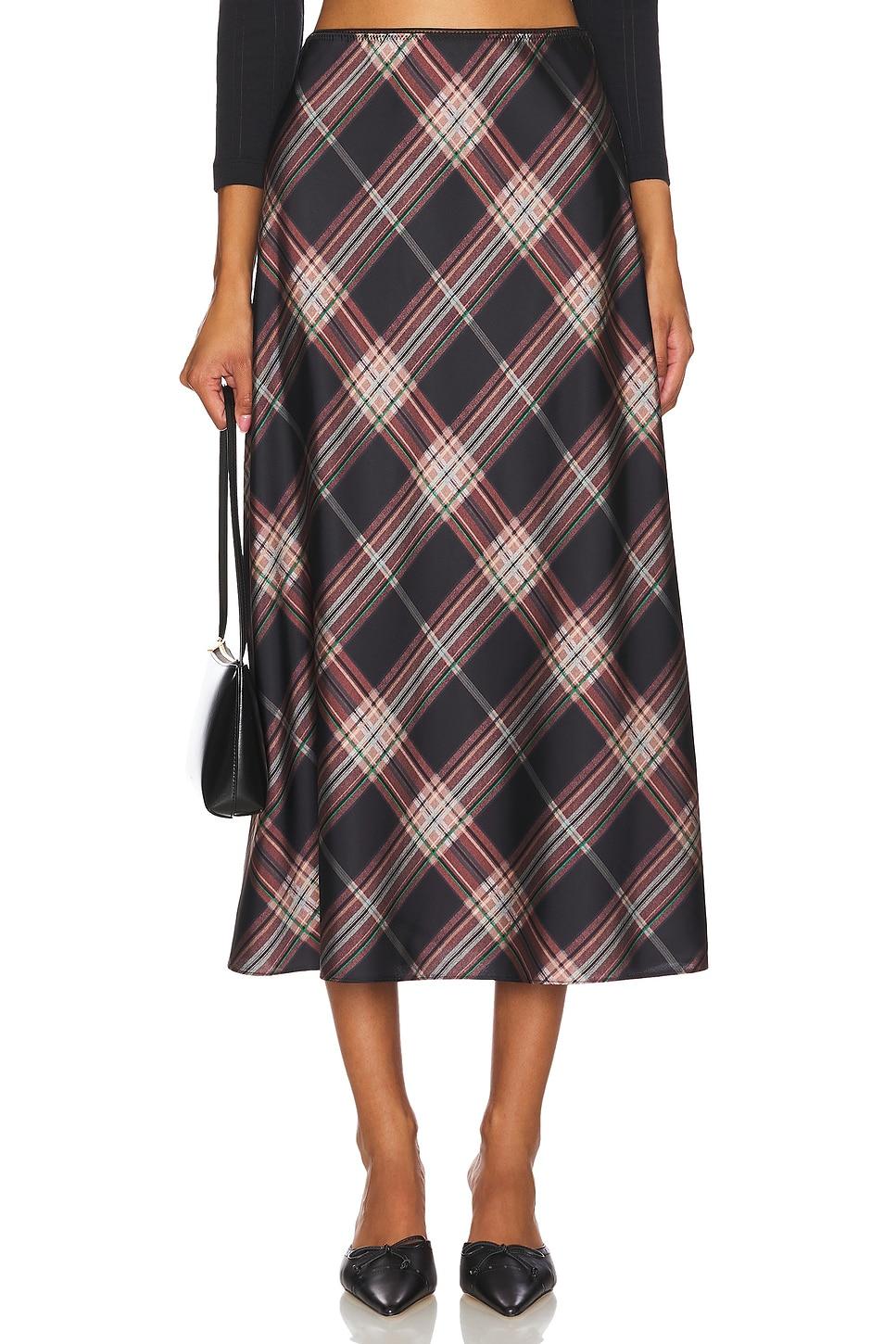 plaid shaped hem slip skirt