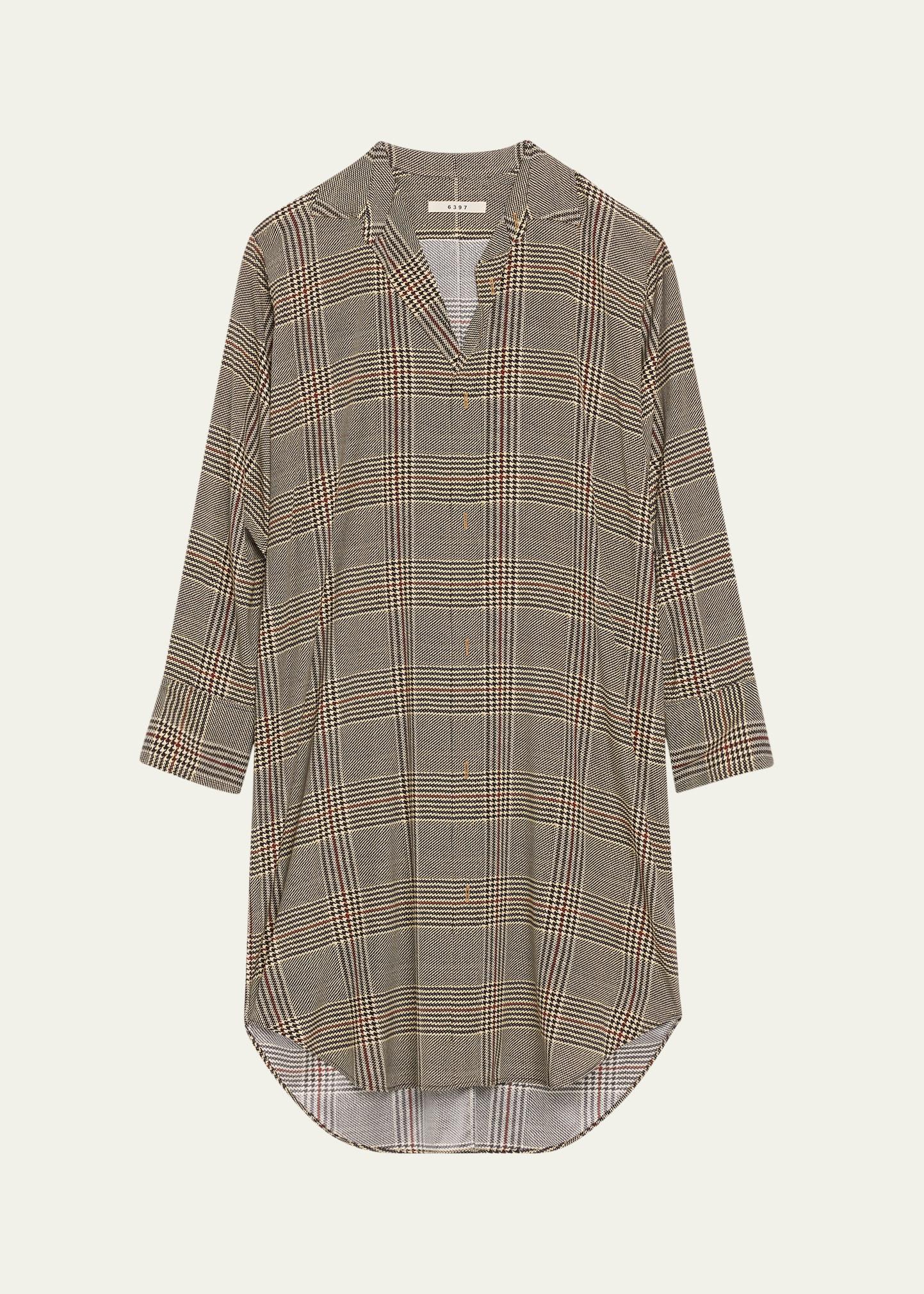 plaid shirtdress