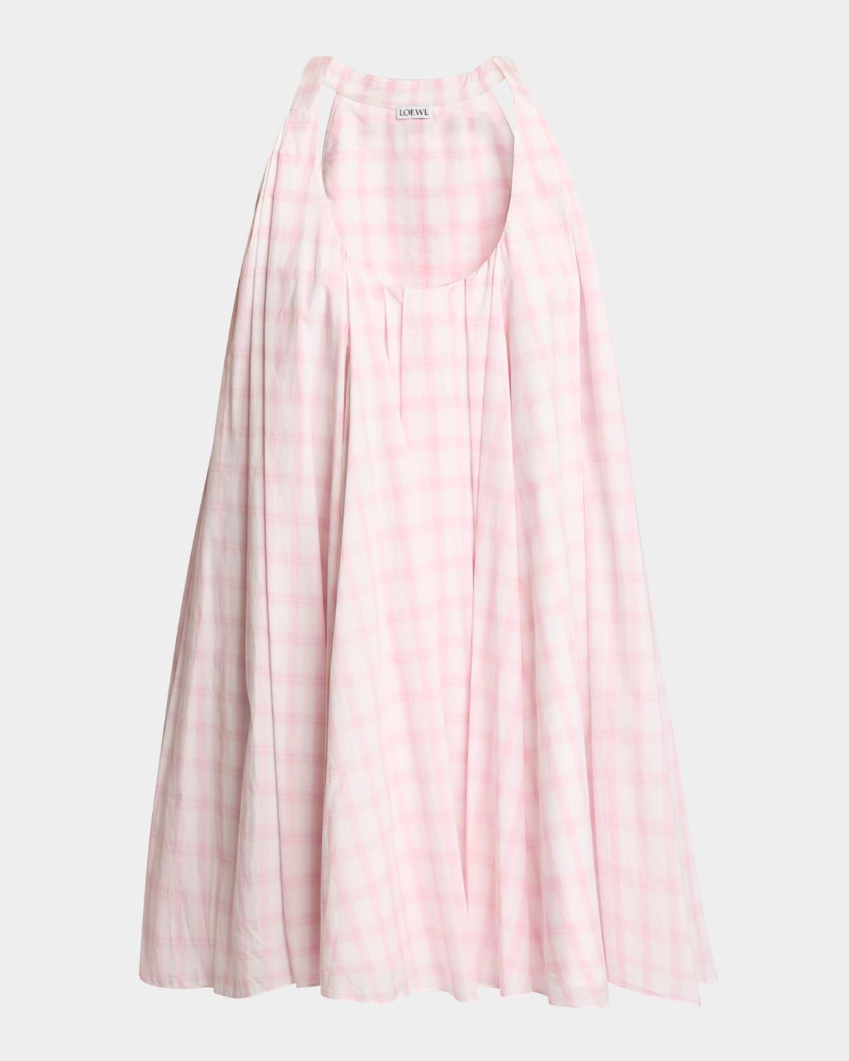 plaid trapeze mini dress