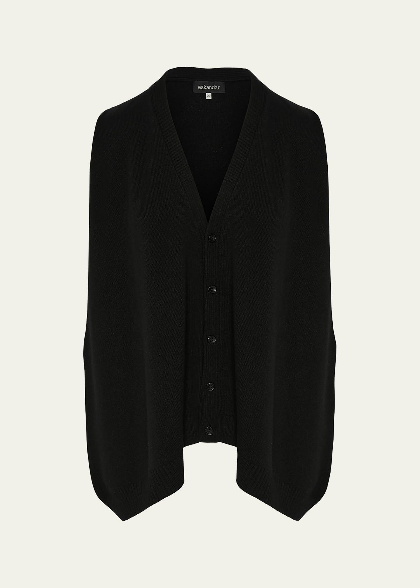 plain cashmere a-line sleeveless v-neck cardigan (mid plus length)