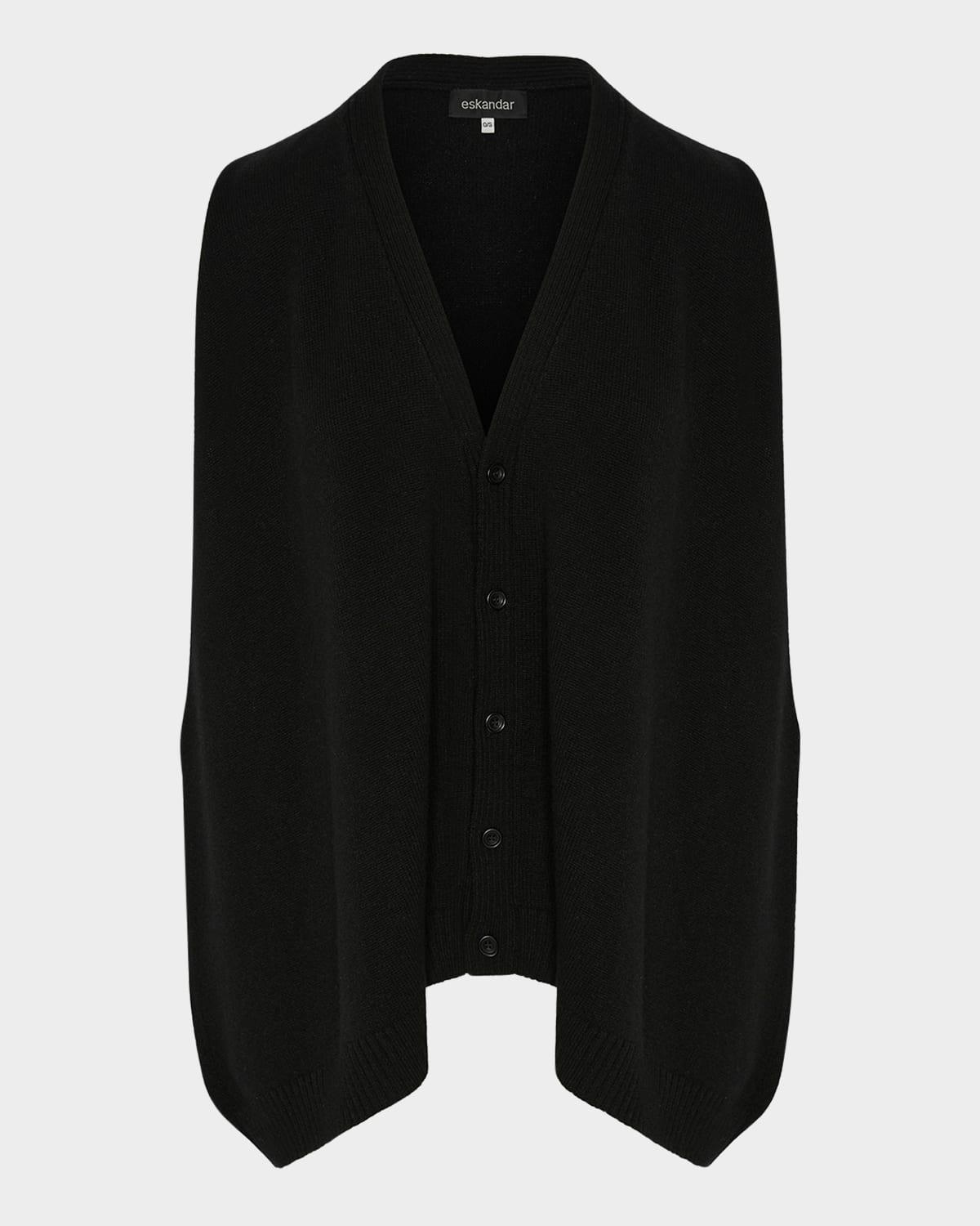 plain cashmere a-line sleeveless v-neck cardigan (mid plus length)