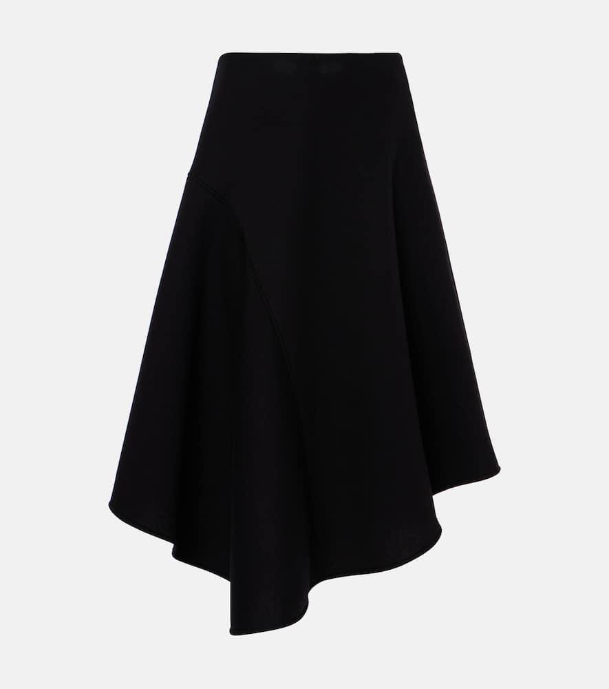 plan c pleated asymmetric midi skirt