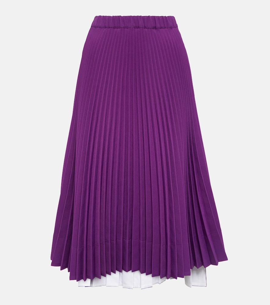 plan c pleated jersey midi skirt