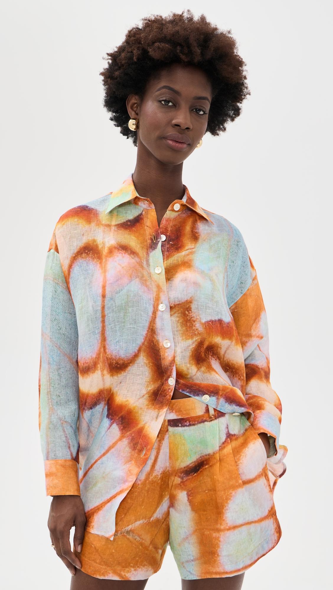 playa linen boyfriend shirt