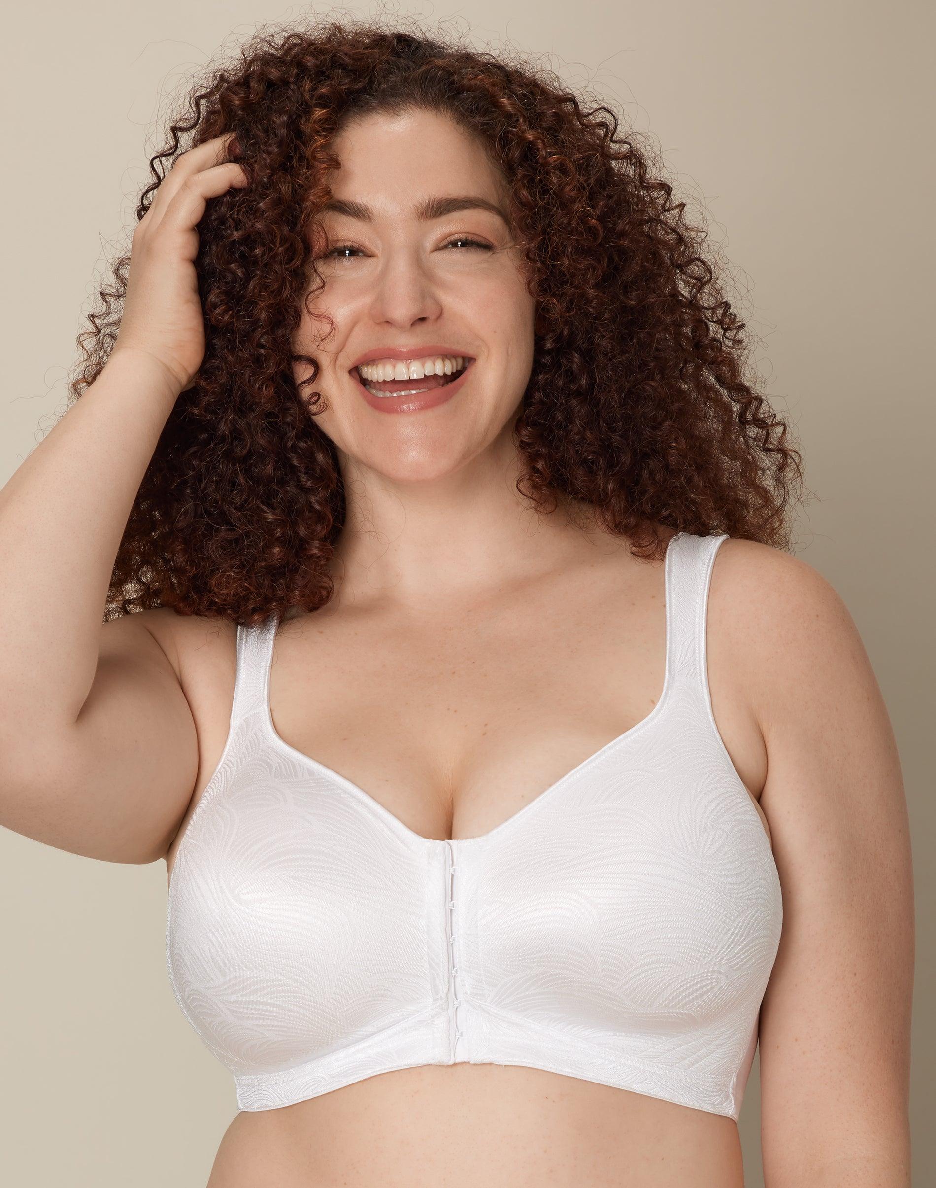 playtex 18 hour front close wireless bra with back support white 36b women's