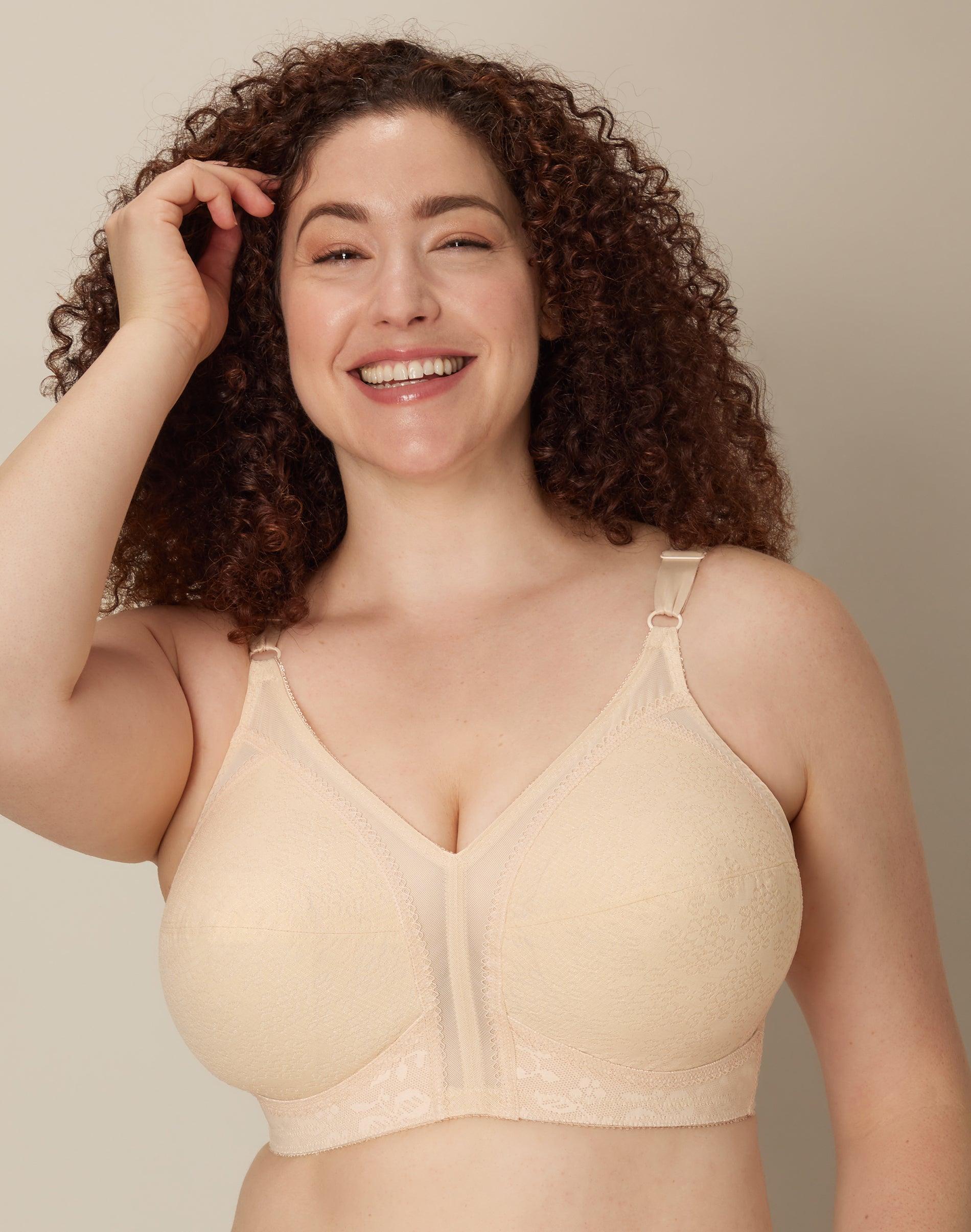 playtex 18 hour sensational support wireless full-coverage bra beige 38ddd women's