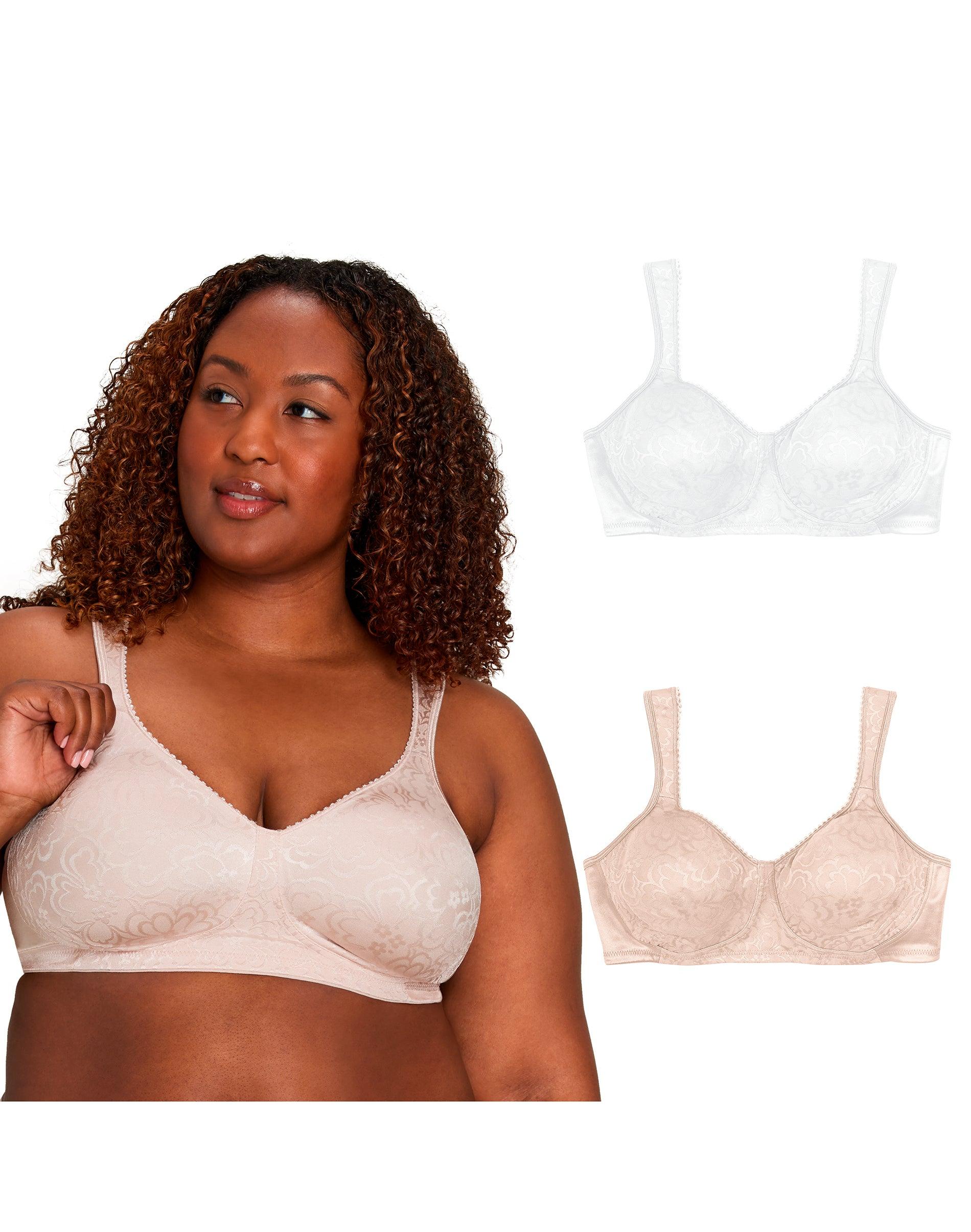 playtex 18 hour ultimate lift & support wireless bra, 2-pack white/sandshell 38ddd women's