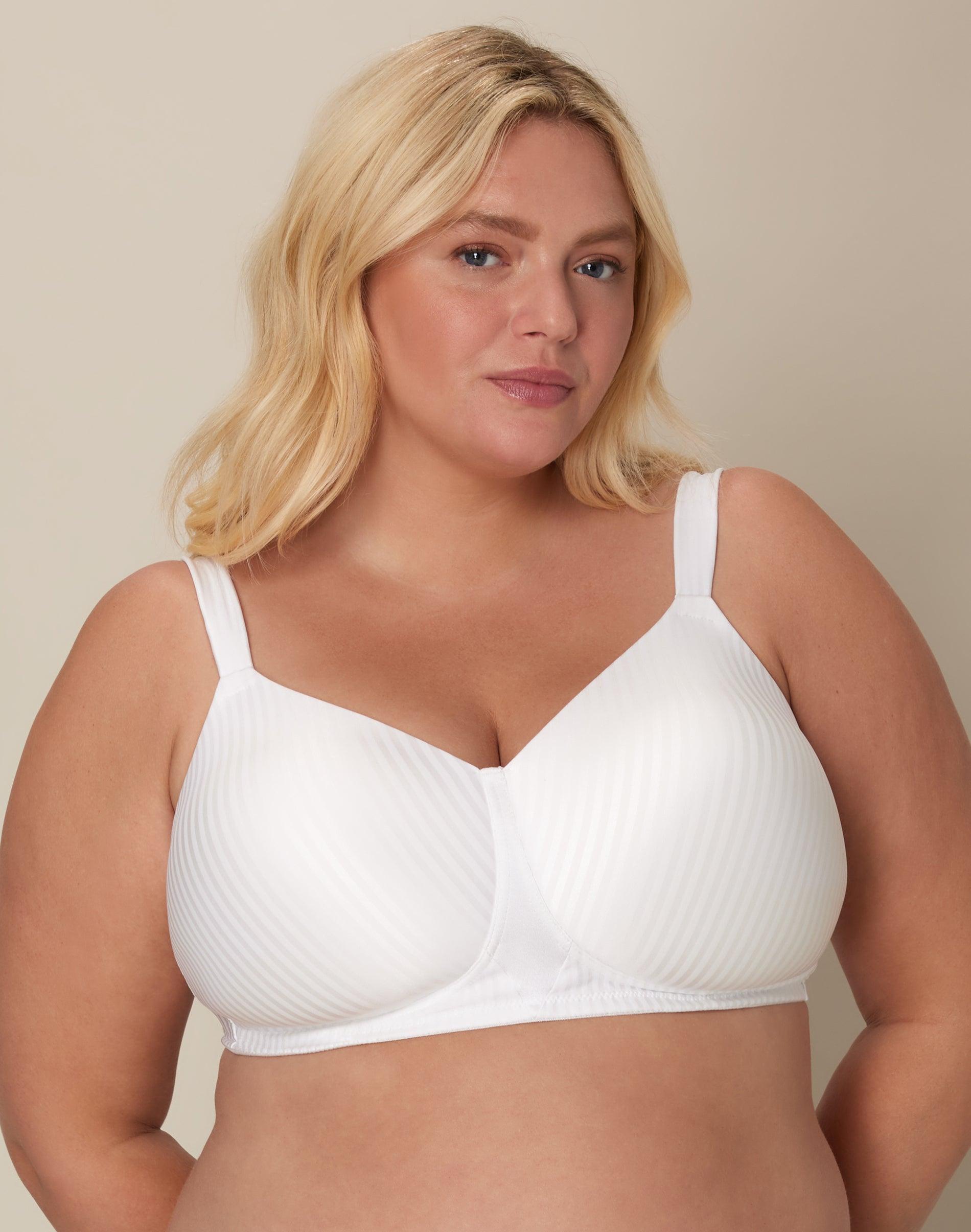 playtex secrets perfectly smooth wireless bra white stripe 36ddd women's