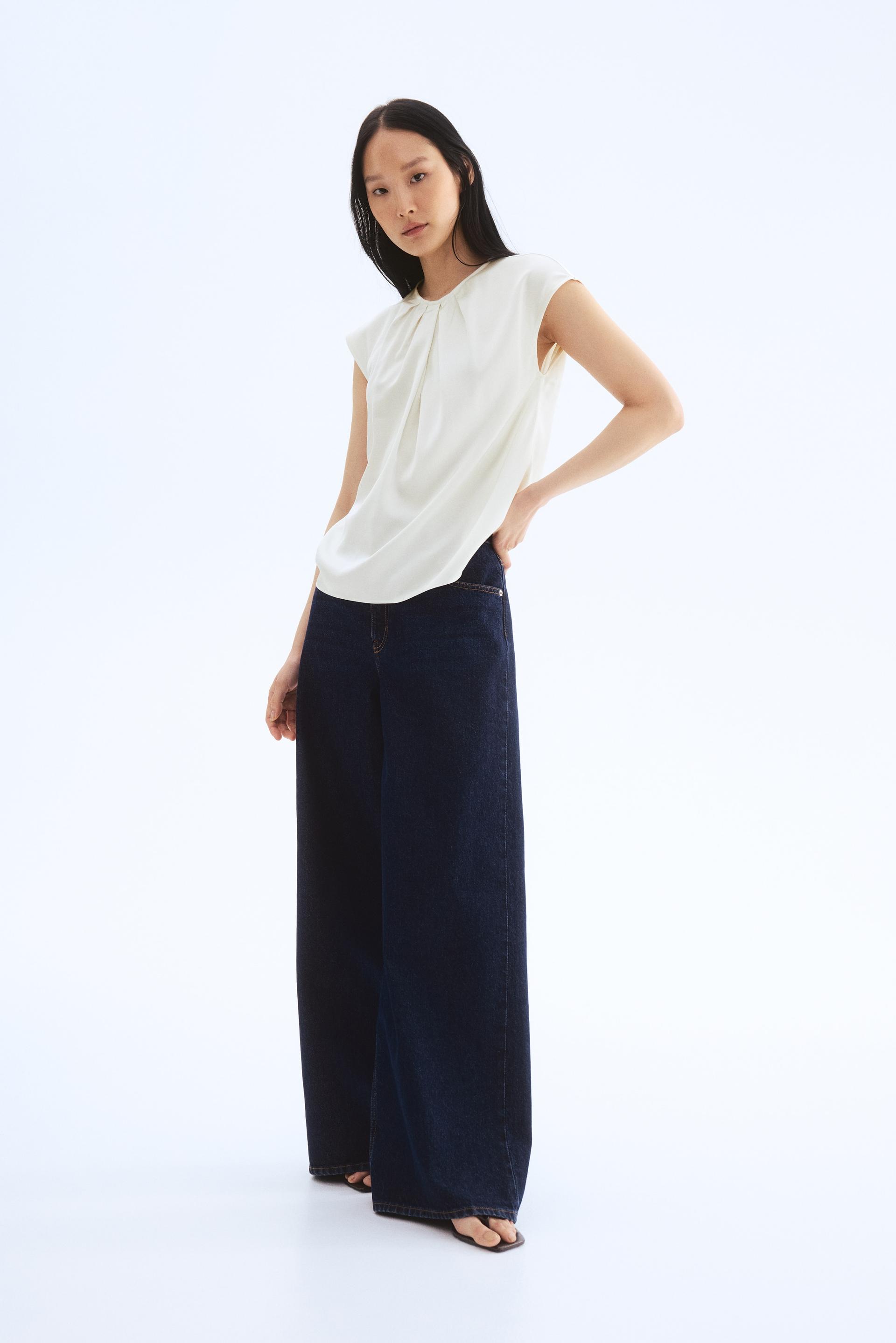 pleat-front blouse