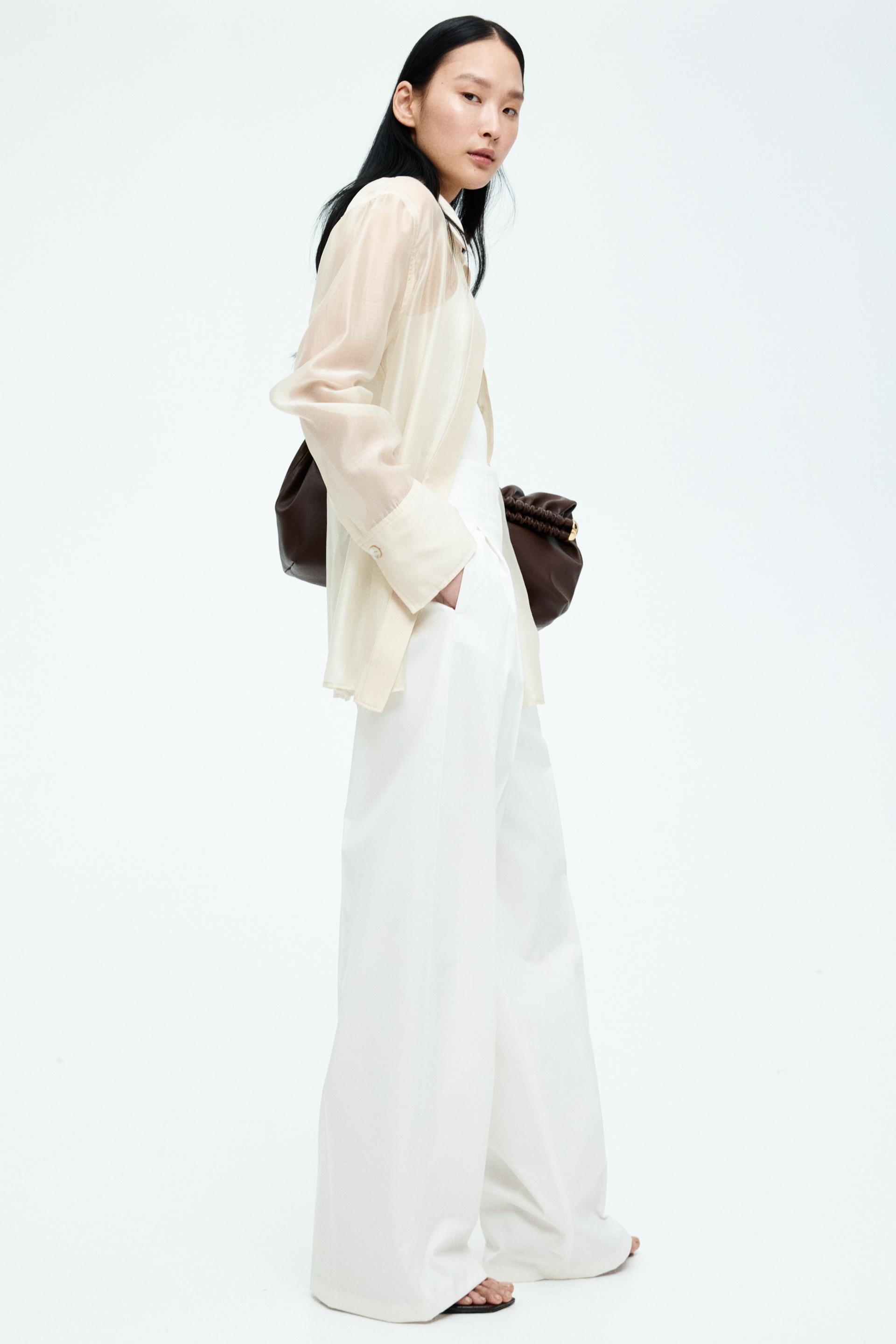 pleat-front cotton pants