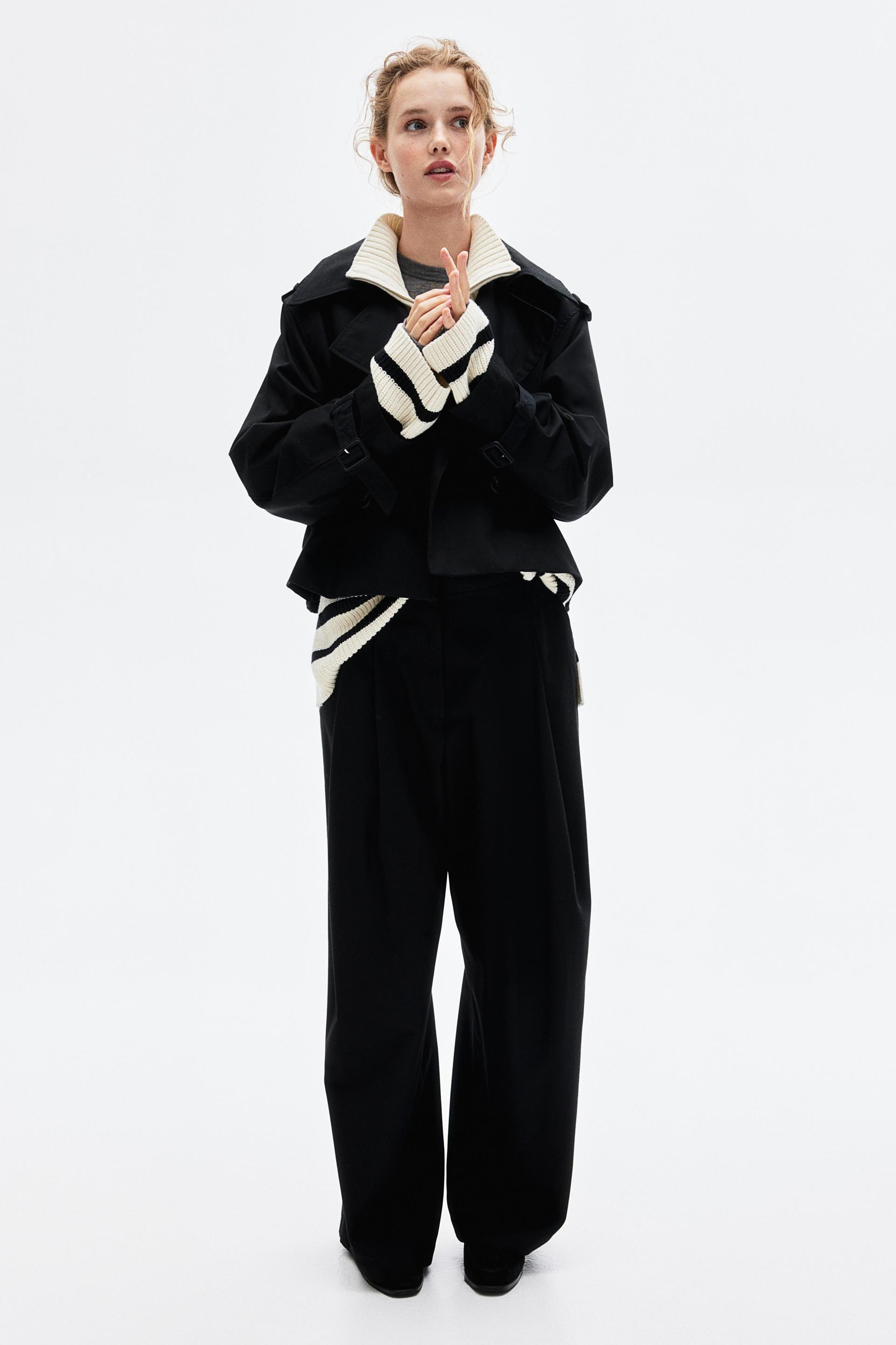 pleat-front twill pants