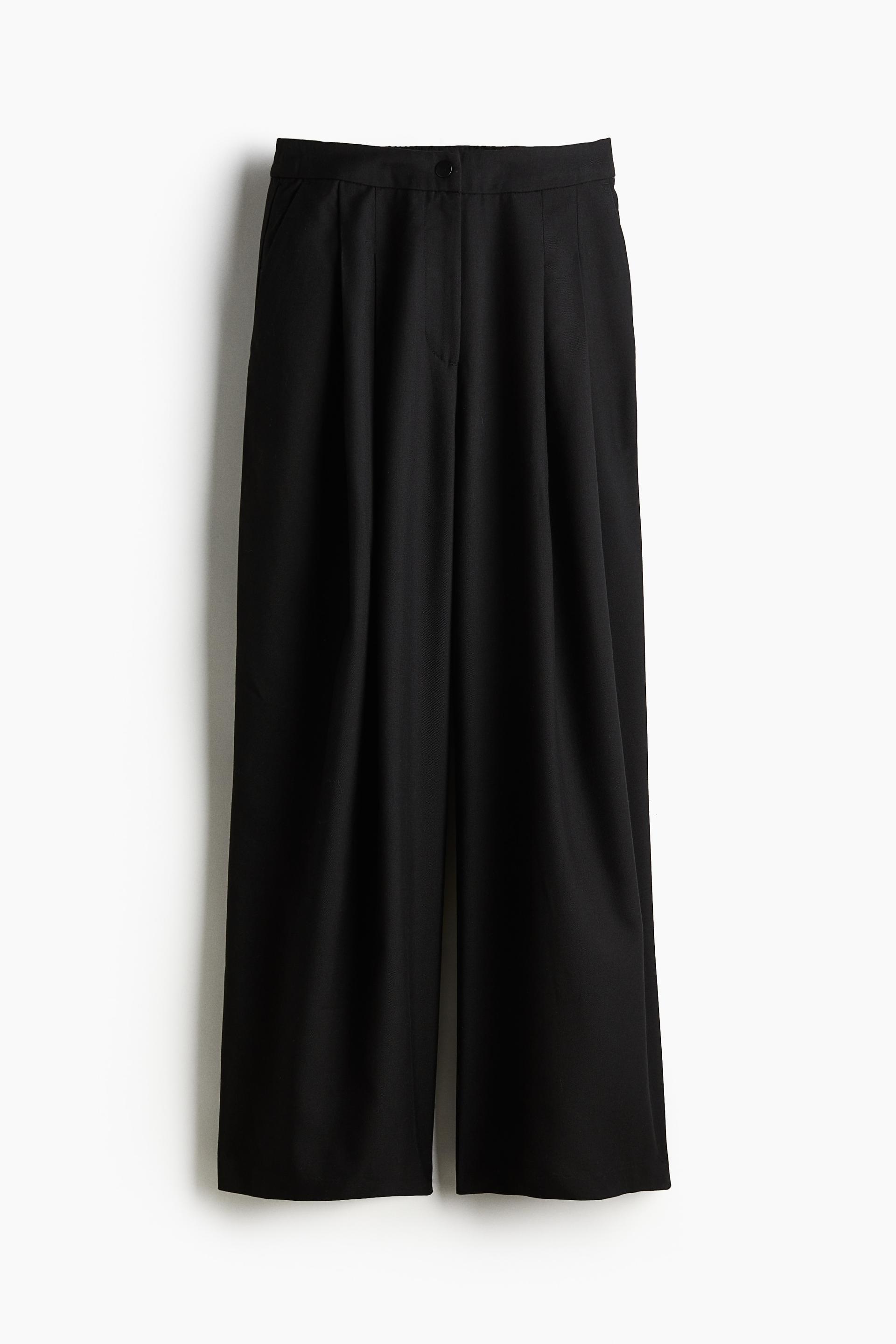 pleat-front twill pants