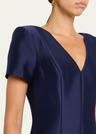 pleated a-line midi dress