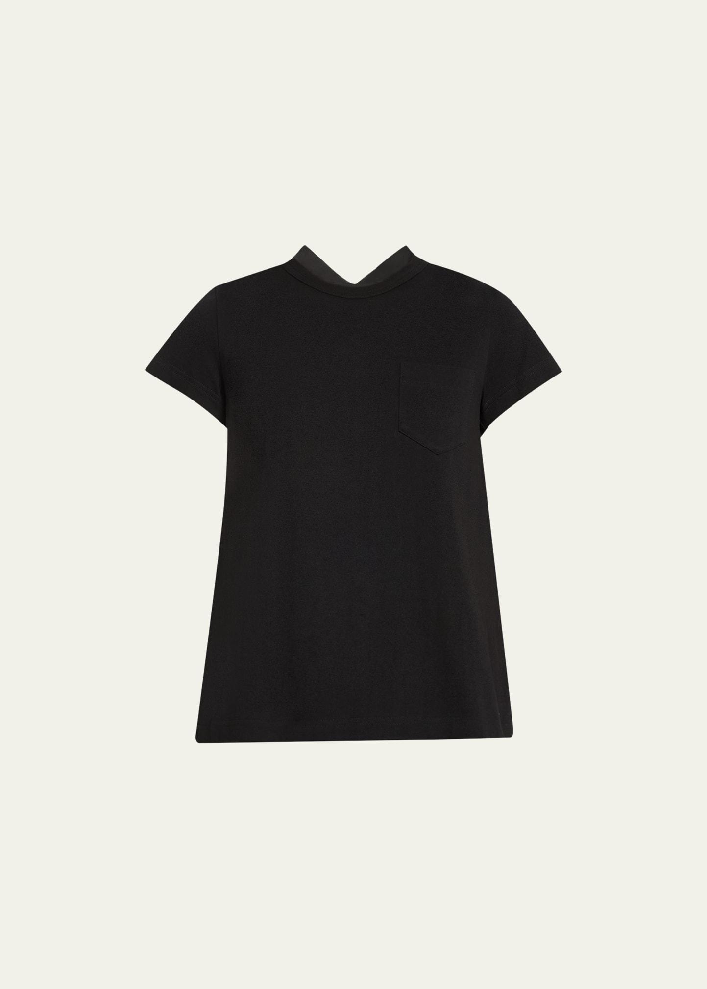 pleated-back knit tee