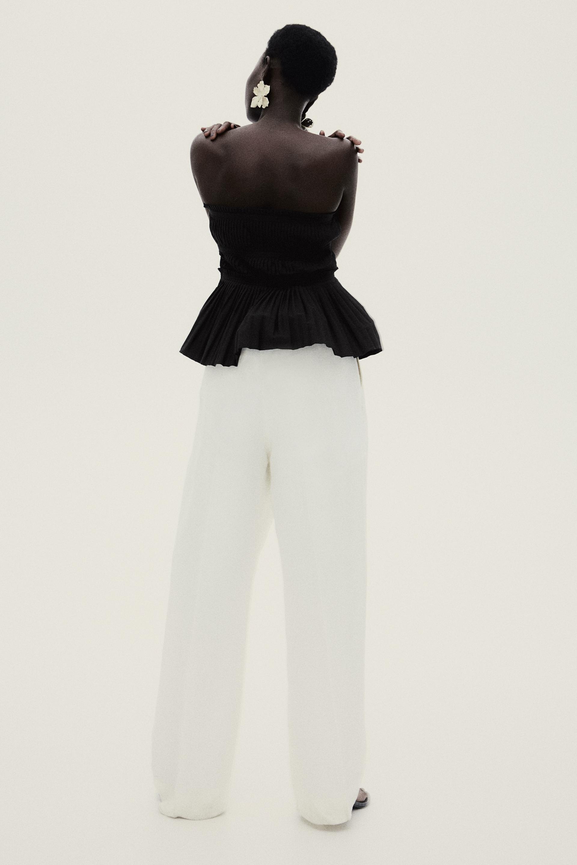 pleated bandeau top
