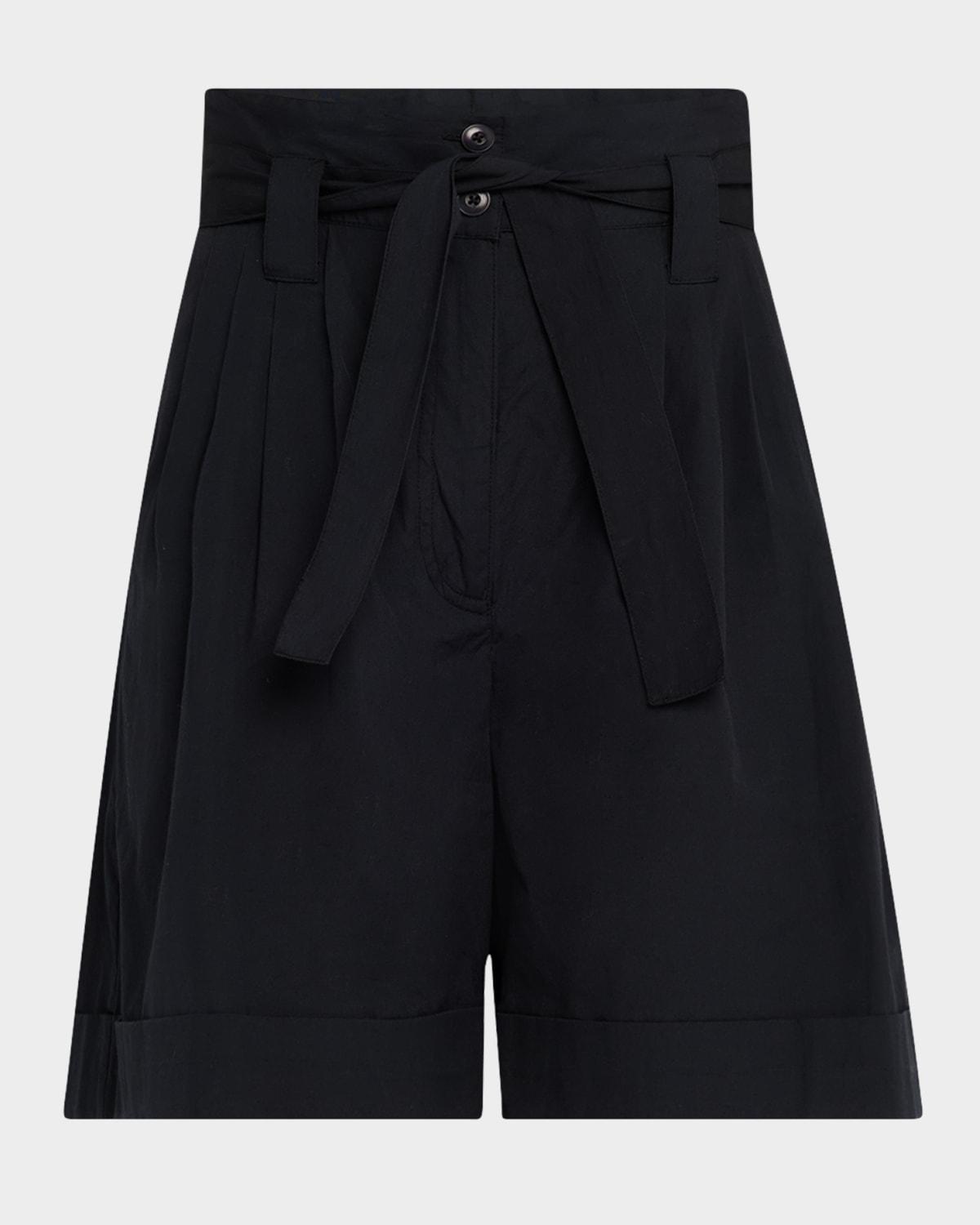 pleated belted trousers shorts